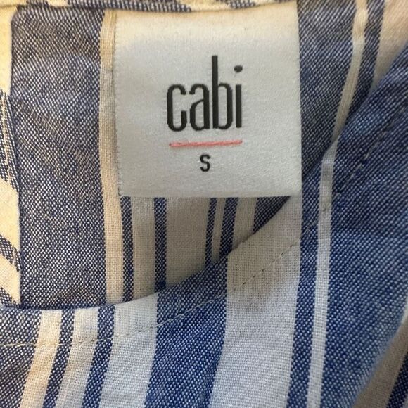 Cabi blue and white striped linen blouse- size s - Picture 5 of 8
